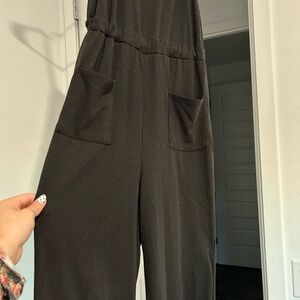 Urban Outfitters Black Ribbed Jumpsuit